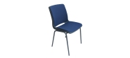 Ana stol med mørkblå stel, mørkblå plastskal og Fame stof 66071 blå. Der er 5 års garanti på Ana stole.