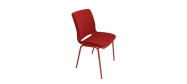 Ana stol med rød stel, rød plastskal og Oxford stof nr. 21 rød. Der er 5 års garanti på Ana stole.